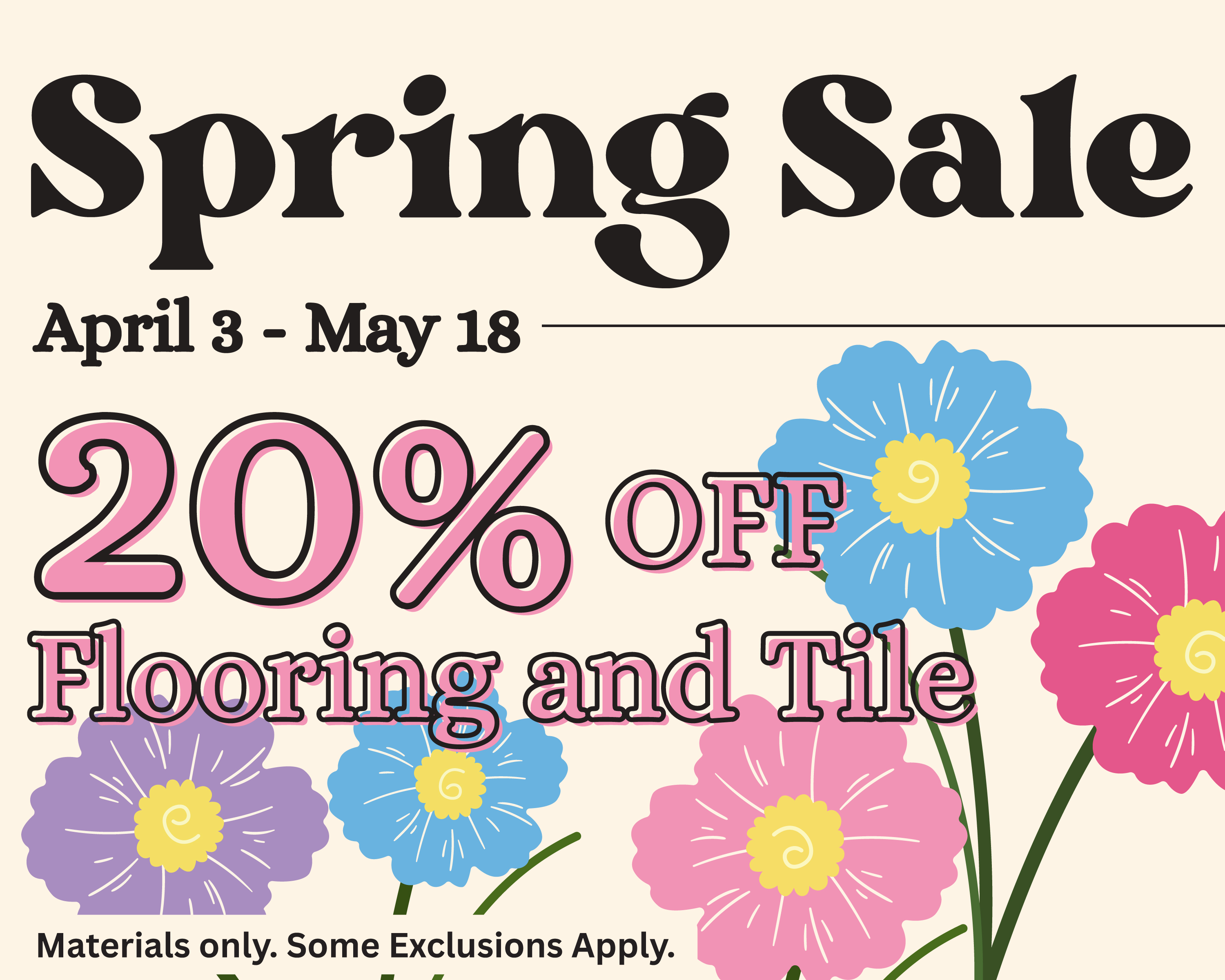 spring flooring and tile sale